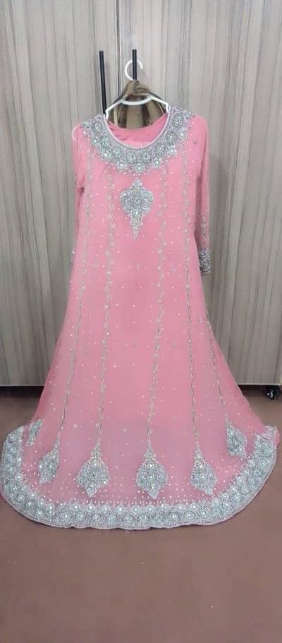 Fancy Pink Heavy Embroidered Maxxi / Frock for Sale