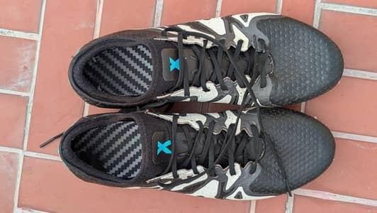size 43 original adidas X 15.1 FG/AG Football Cleats—Used white/black