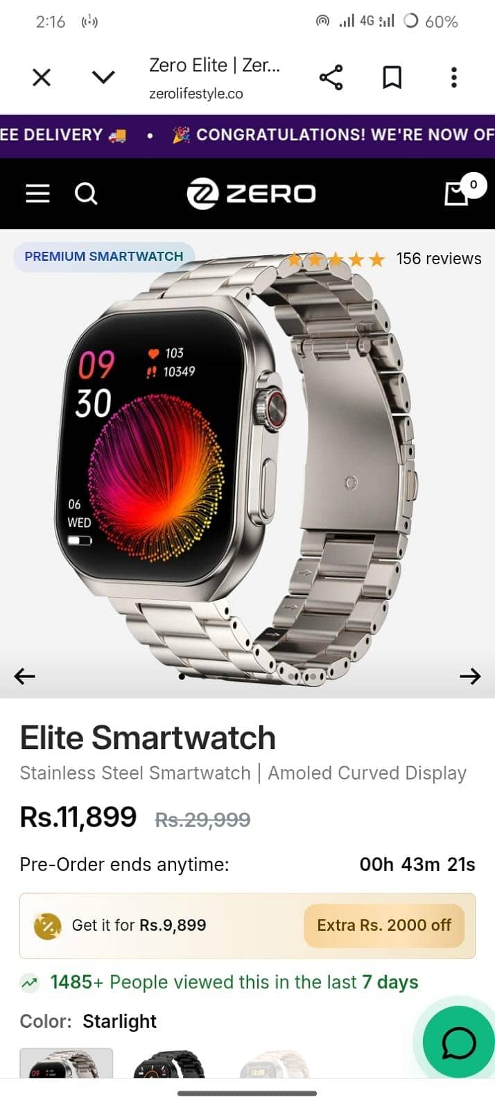 zero elite smart watch 1