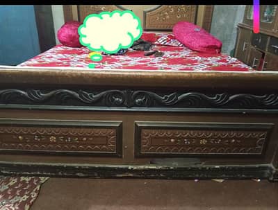 bed . only mirror. show case