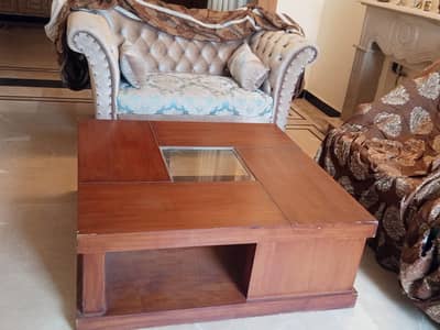 7 seater sofa set with curtains almost new with tables