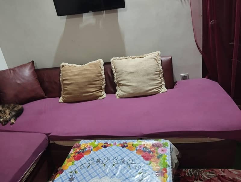 L shape sofa with center table 2