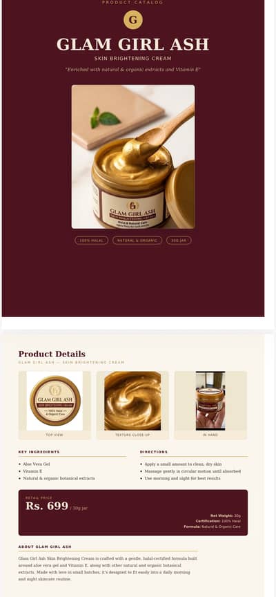 Beauti brighter organic cream