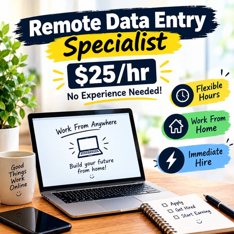 ‘Remote Data Entry Specialist – $25/ 0
