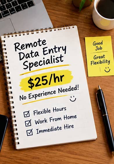 ‘Remote Data Entry Specialist – $25/ 2