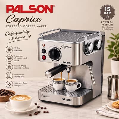 PALSON Caprice Espresso Coffee Machine 15 Bar – Stainless Steel