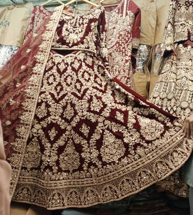 New velvet Bridal Lengha for sale