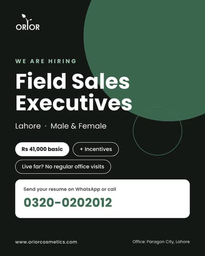 10 Male & 6 Female Sales Executive Required in Skincare Brand