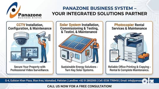 IT Solutions, CCTV, Solar System Setup & Photocopier Rental Services