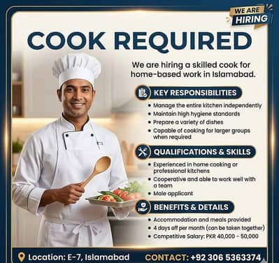 Full-Time Experienced Cook Needed for Home Kitchen