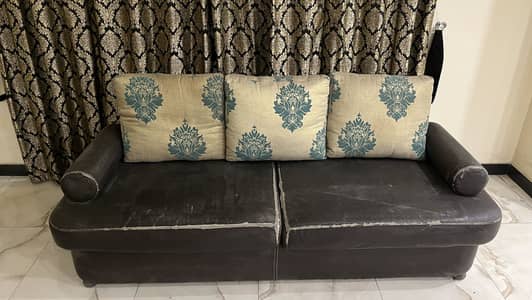6 seater leather sofa set