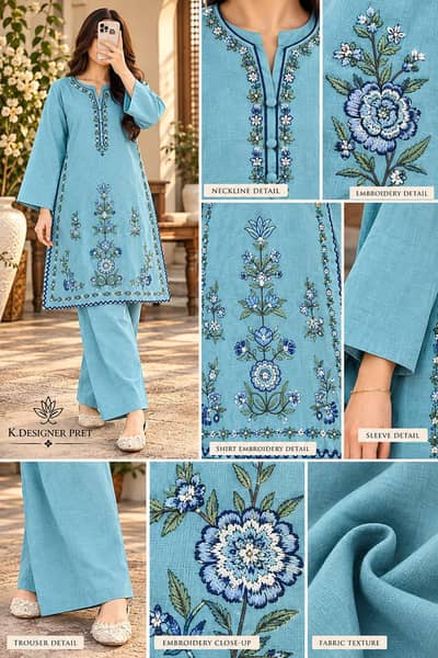 2 pcs Stitched Suit winter cotton