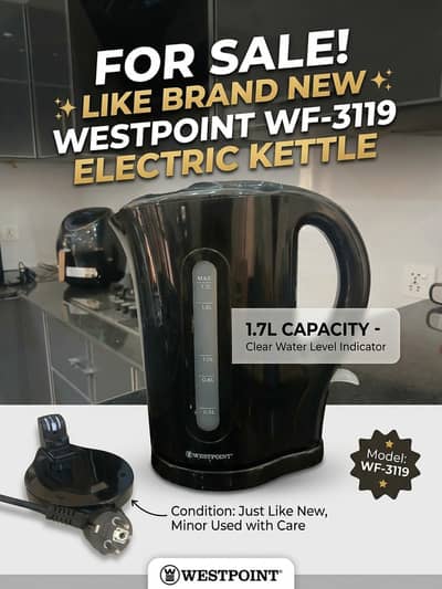 Like New! Westpoint WF-3119 Electric Kettle – 1.7L – Minor Used