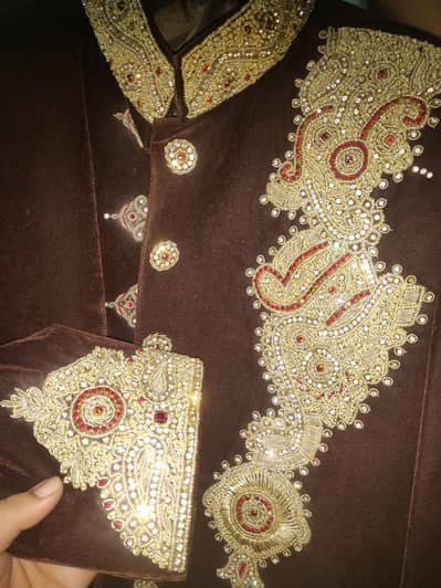 velvet sherwani new