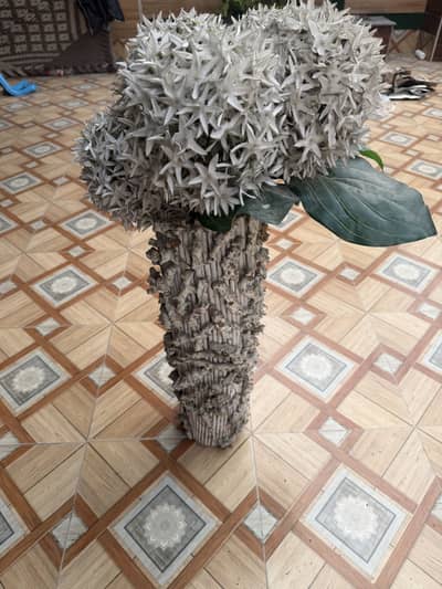 Off white planter and flowers