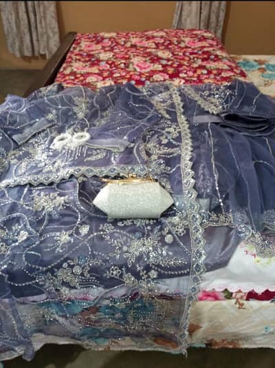 Bridal Saree - Net Heavy katdana work Medium size Location Haripur