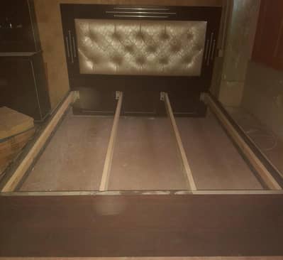 Wooden Bed for Sale with Stylish Padded Headboard
