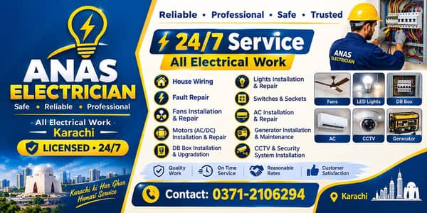 Professional Electrician Services Available in Karachi