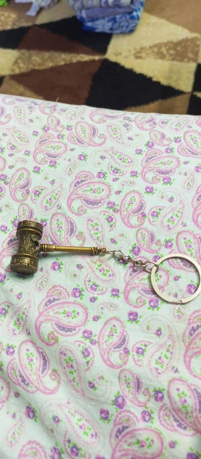 Antique Hammer Keychain Golden Colour.