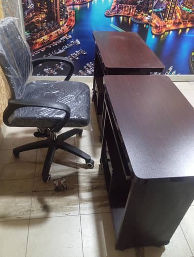 Two Computer tables with one office chair