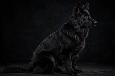 Pure Jet Black German Shepherd Long Coat 7 Months Male