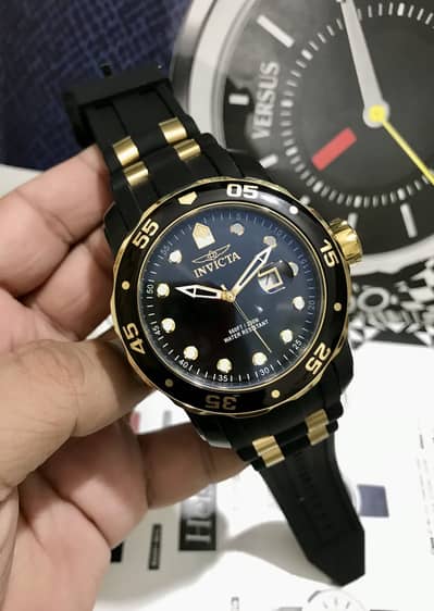 INVICTA DIVER’S SPORTS-BLACK GOLD TONE-NEW & ORIGINAL WATCH