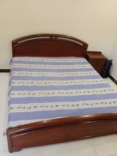 king size bed for sale  with one side table without mattress