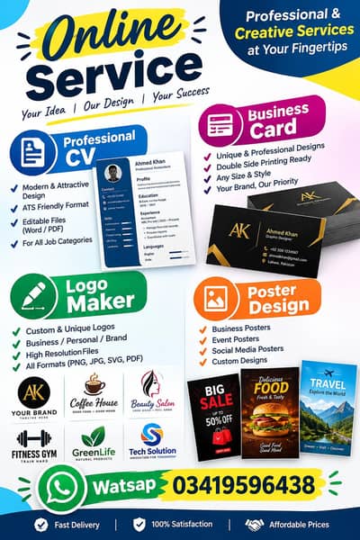 Professional CV , Logo Design , Business card & Poster Design .
