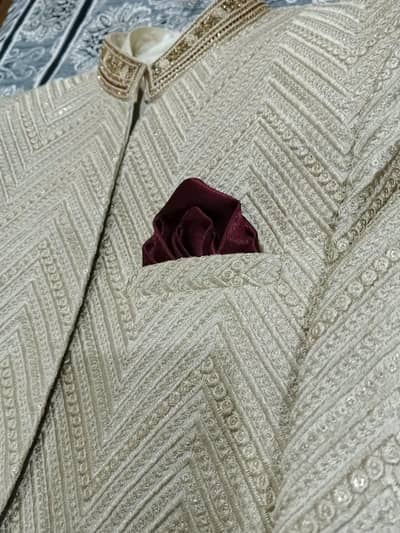Groom Designer sherwani in Champagne Golden
