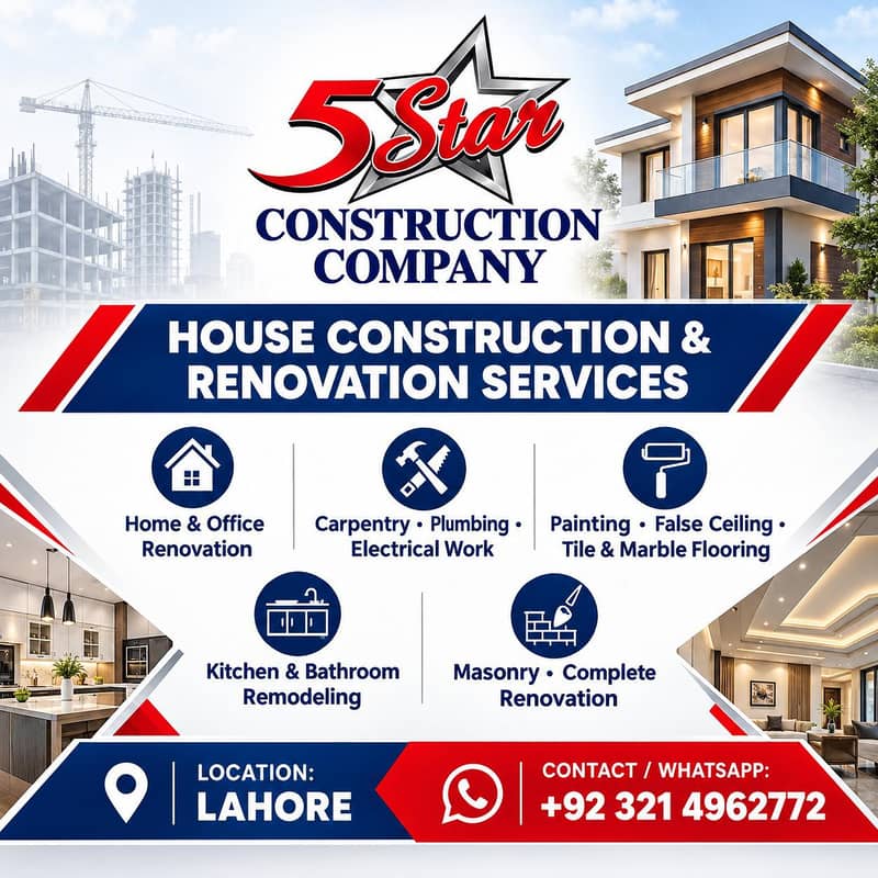 Construction & Renovation Services/Carpenter/Tiles/Marble/Ceiling Work 0