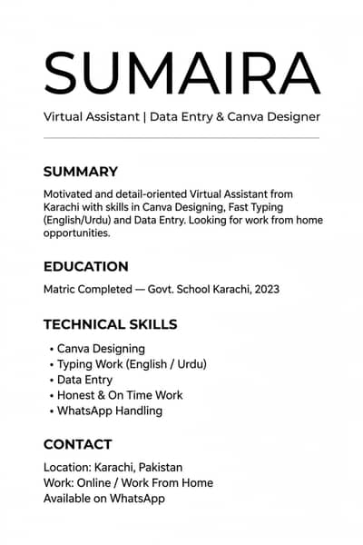 professional CV making -350 Rs-1 hour Me Ready