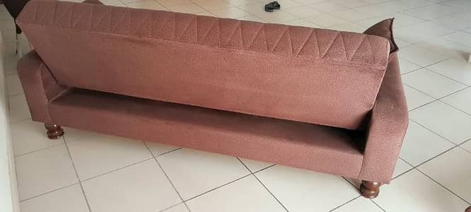 Sofa Cum Bed - 3 Seater - Brown Colour Turkish Fabric
