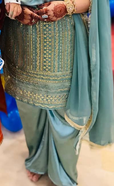 readymade 3 piece suit kameez sharwar and dupatta XL size fancy suit
