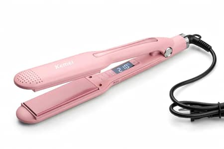 Kemei Hair Straightener For Girls - Mini Pink - 30 Sec Fast Heating