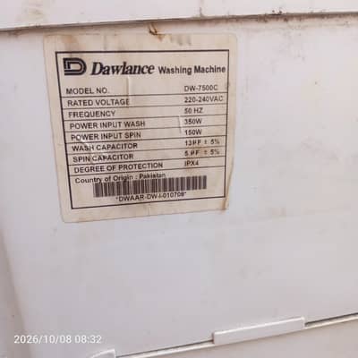 Dawlance washing machine dryer