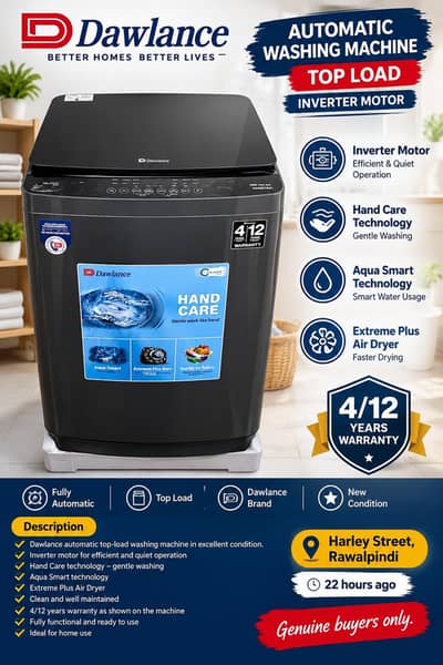 Dawlance Automatic Washing Machine Inverter Motor