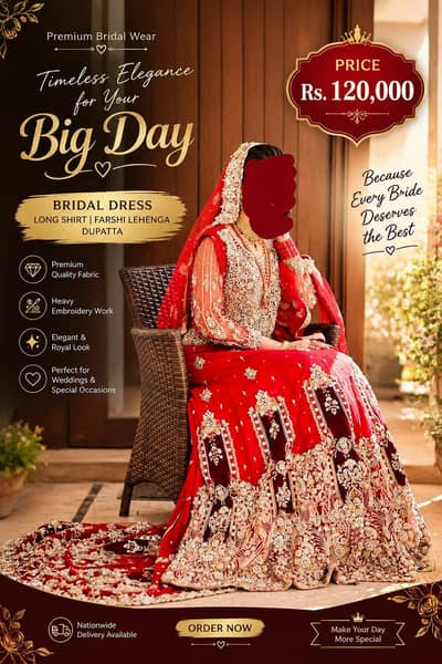 Luxury Red Bridal Lehenga | Heavy Wedding Dress | Premium Bridal Wear