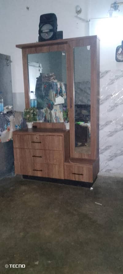 Wooden Dressing Table with Mirror - Home Used