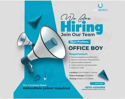 NEED OFFICE BOY