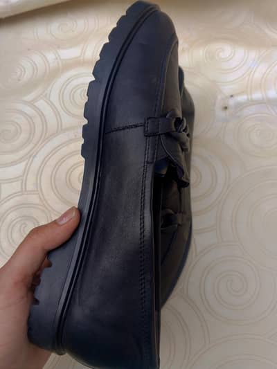 Original Tamaris Black  Loafers with Black Chain | Excellent Condition