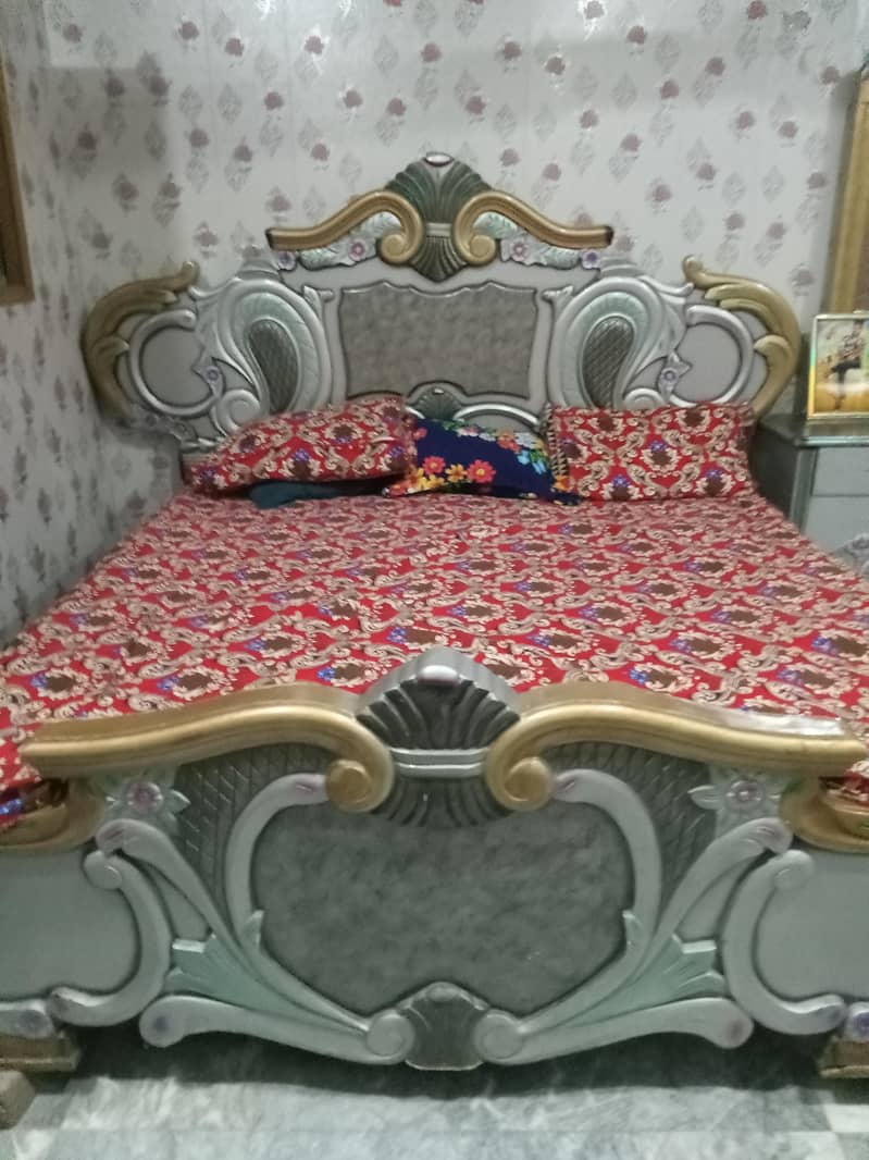 Double Bed Set with side Table & dressing table 0
