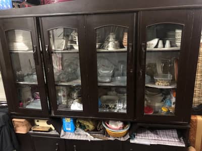 Wooden Crockery Cabinet for Sale – Strong & Good Condition