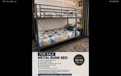 Bunk bed from Dubai solid metal condition 10/10