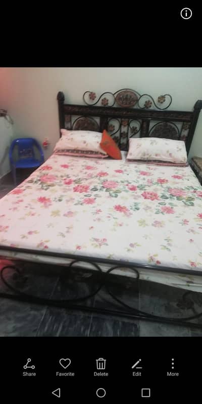 Iron Double Bed with mattress