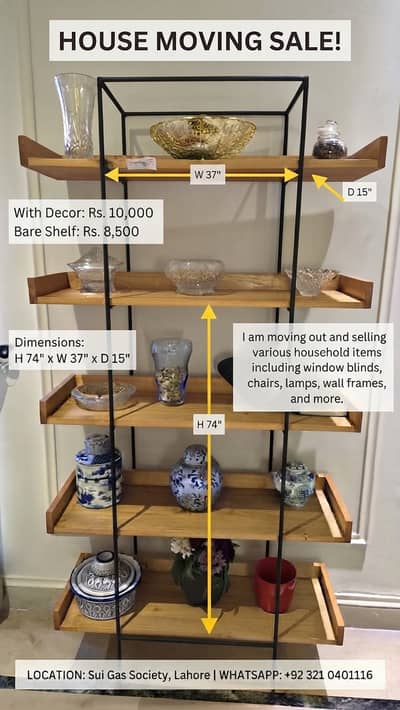 Moving Sale: Modern Metal & Wood Display Shelf / Bookcase
