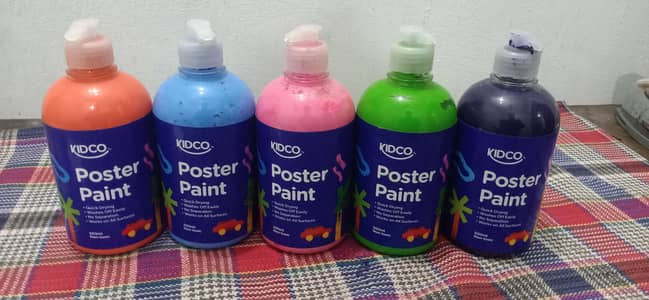 KIDCO Poster Paint 500ml – 5 Colours