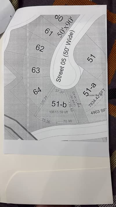 2KANAL 6 MARLA PLOT 51-B FOR SALE ASKING 475 FROUNT BACK 80 FEET ROAD