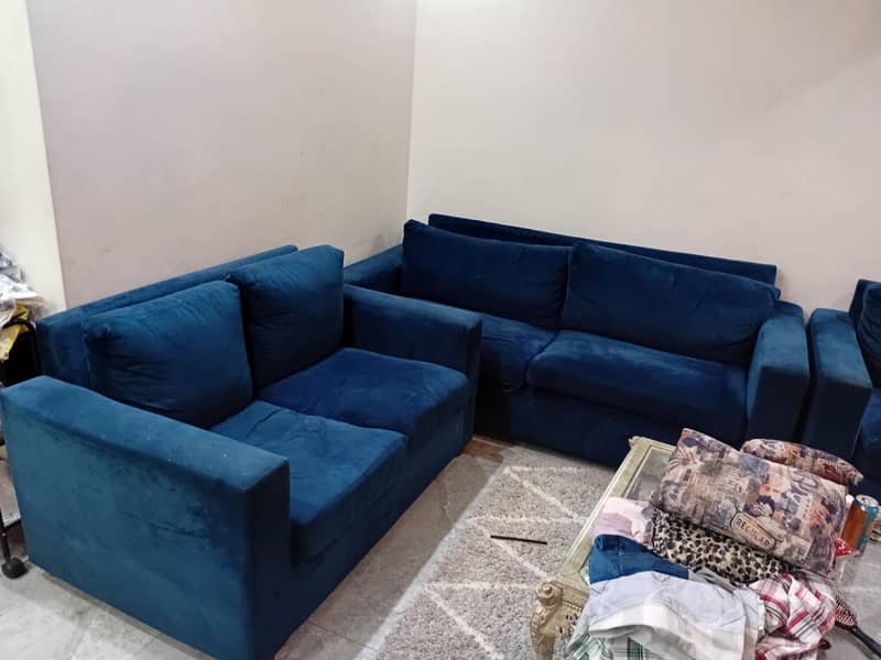 3 blue sofa sets 2