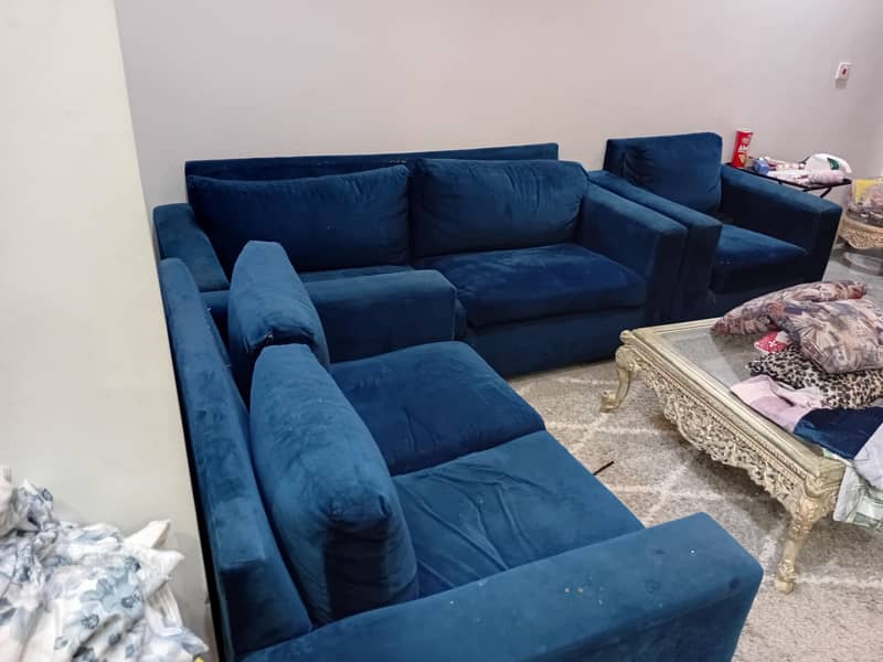 3 blue sofa sets 3