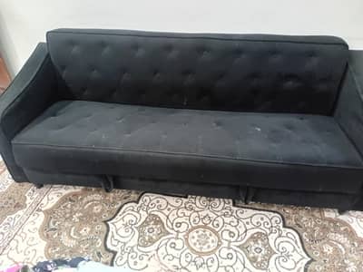 black bed sofa